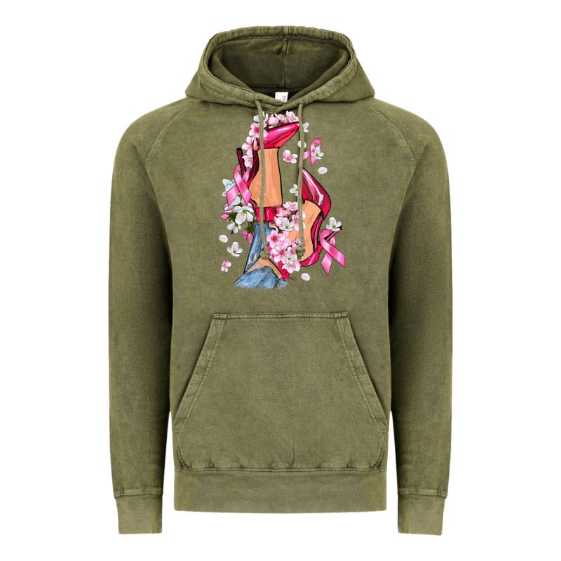 Cancer High Heels Breast Cancer Vintage Hoodie by FaDigitalArtStudio | Teevron
