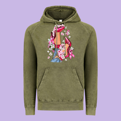 Cancer High Heels Breast Cancer Vintage Hoodie Designed By Fadigitalartstudio