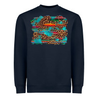 Navy western serape leopard bull skull turquoise  background Heavyweight Sweatshirt - Artiststas