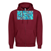 Burgundy humpback whale cup Zipper Hoodie - BarkalooDesign