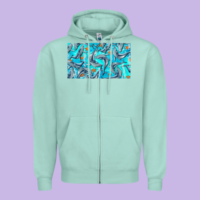 Humpback Whale Cup Zipper Hoodie Designed By Barkaloodesign