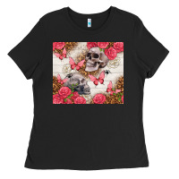 Skulls And Roses Tumbler Ladies Tee | Teevron