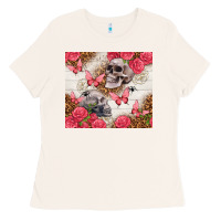 Bone skulls and roses tumbler Ladies Tee - TumblerDesignByShophia
