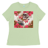 Matcha skulls and roses tumbler Ladies Tee - TumblerDesignByShophia