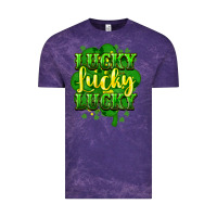 Cloud Purple lucky lucky lucky clover St. Patrick's Vintage Tee - HowdyJamesFarm