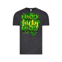 Vintage Black lucky lucky lucky clover St. Patrick's Vintage Tee - HowdyJamesFarm