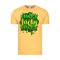 Vintage Mustard lucky lucky lucky clover St. Patrick's Vintage Tee - HowdyJamesFarm