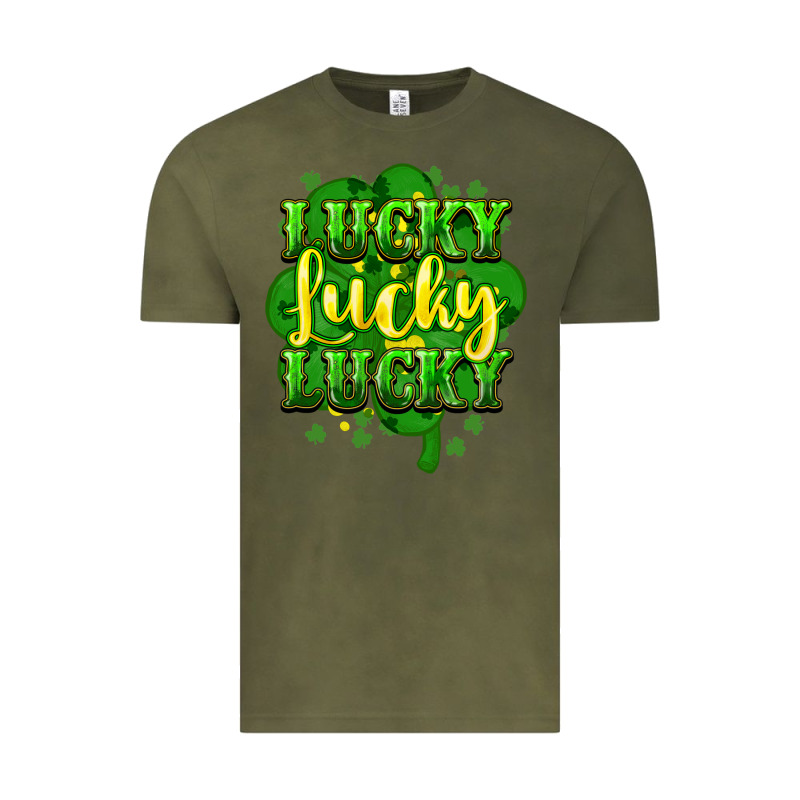 Lucky Lucky Lucky Clover St. Patrick's Vintage Tee by HowdyJamesFarm | Teevron