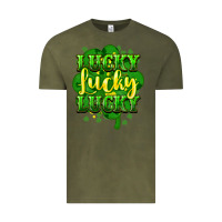 Vintage Olive lucky lucky lucky clover St. Patrick's Vintage Tee - HowdyJamesFarm
