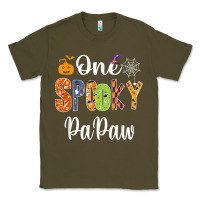 Army Green grandpa family halloween matching shirts, one spooky papaw t shirt Classic Tee - maiPhamDesign