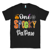 Black grandpa family halloween matching shirts, one spooky papaw t shirt Classic Tee - maiPhamDesign