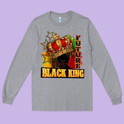 Future Black King Long Sleeve Tee Designed By Fadigitalartstudio
