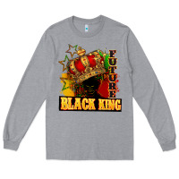 Heather Grey Future black king Long Sleeve Tee - FaDigitalArtStudio