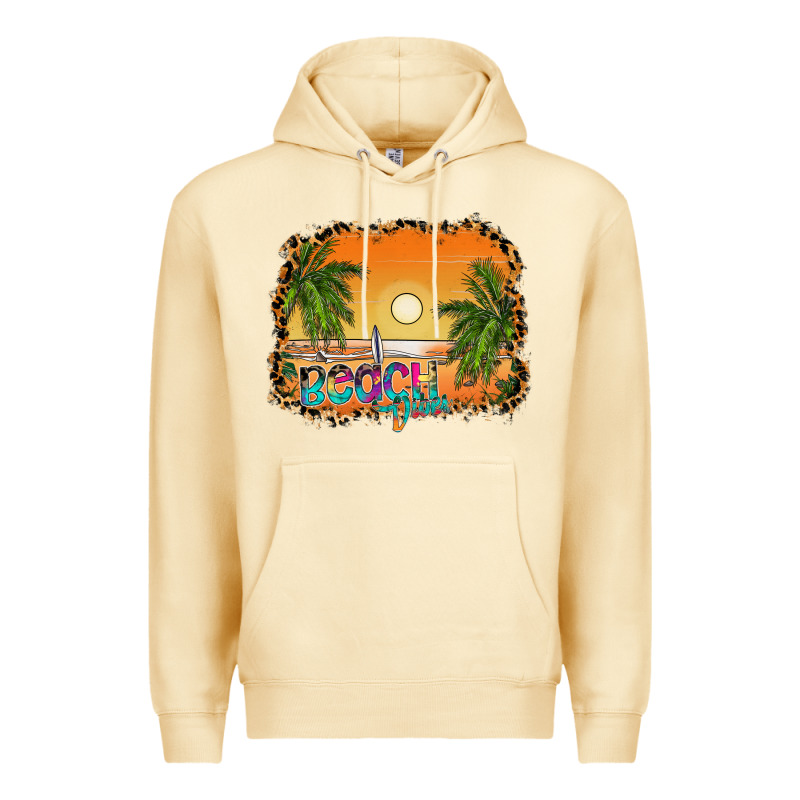 Beach Vibes Premium Hoodie by CowhideDigitalArt | Teevron