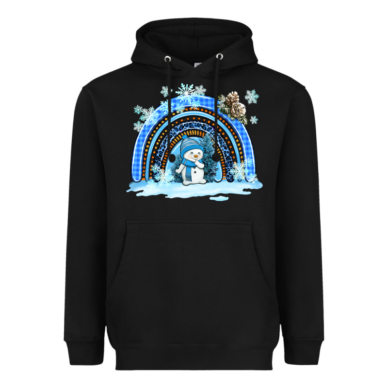 Winter   Rainbow And Snowman Heavyweight Hoodie by AdoDesignShop | Teevron
