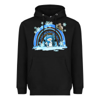 Black winter   rainbow and snowman Heavyweight Hoodie - AdoDesignShop