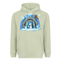 Matcha winter   rainbow and snowman Heavyweight Hoodie - AdoDesignShop