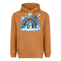 Meerkat winter   rainbow and snowman Heavyweight Hoodie - AdoDesignShop