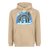 Mushroom winter   rainbow and snowman Heavyweight Hoodie - AdoDesignShop