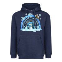Navy winter   rainbow and snowman Heavyweight Hoodie - AdoDesignShop