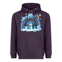 Plum winter   rainbow and snowman Heavyweight Hoodie - AdoDesignShop