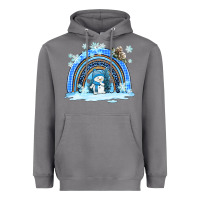 Storm winter   rainbow and snowman Heavyweight Hoodie - AdoDesignShop