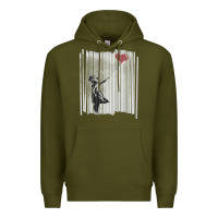 Army Green banksy balloon girl cute Premium Hoodie - maiPhamDesign