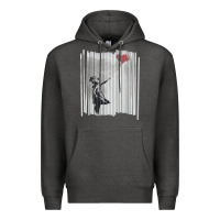 Charcoal Heather banksy balloon girl cute Premium Hoodie - maiPhamDesign