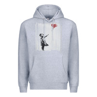 Heather Grey banksy balloon girl cute Premium Hoodie - maiPhamDesign