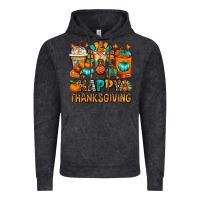 Vintage Black Happy Thanksgiving Coffee Cups Vintage Hoodie - FaDigitalArtStudio