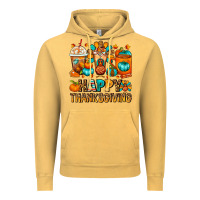 Vintage Mustard Happy Thanksgiving Coffee Cups Vintage Hoodie - FaDigitalArtStudio