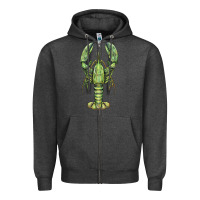 Charcoal Heather lobster Zipper Hoodie - BarkalooDesign
