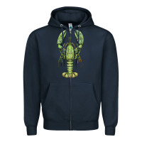 Navy lobster Zipper Hoodie - BarkalooDesign