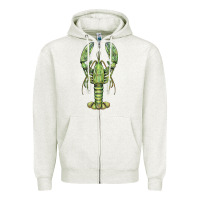Oatmeal Heather lobster Zipper Hoodie - BarkalooDesign