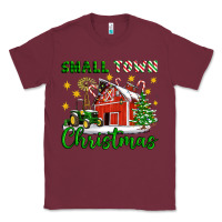 Burgundy Small Town Christmas Classic Tee - Artiststas