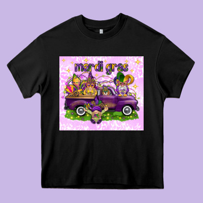 Mardi Gras With Gnomes Heavy Core Tee Designed By Nancycooperartshop
