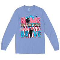 Colony Blue Home of the free because of the brave Long Sleeve Tee - FaDigitalArtStudio