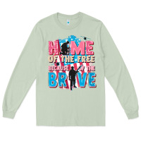 Matcha Home of the free because of the brave Long Sleeve Tee - FaDigitalArtStudio