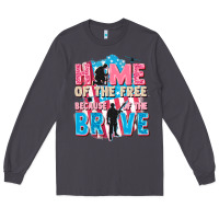 Smoke Home of the free because of the brave Long Sleeve Tee - FaDigitalArtStudio