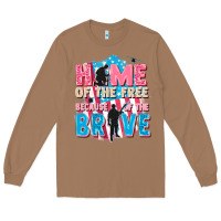 Toasted Coconut Home of the free because of the brave Long Sleeve Tee - FaDigitalArtStudio