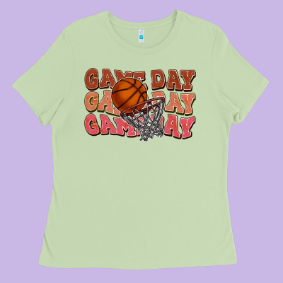 Game Day Game Day Game Day Basketball Ladies Tee Designed By Howdyjamesfarm