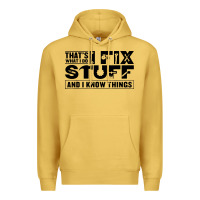 Antique Gold that's what i do i fix stuff and i know things funny Premium Hoodie - maiPhamDesign