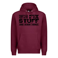 Burgundy that's what i do i fix stuff and i know things funny Premium Hoodie - maiPhamDesign