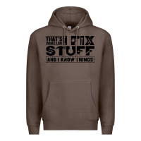 Coffee that's what i do i fix stuff and i know things funny Premium Hoodie - maiPhamDesign