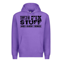 Purple that's what i do i fix stuff and i know things funny Premium Hoodie - maiPhamDesign