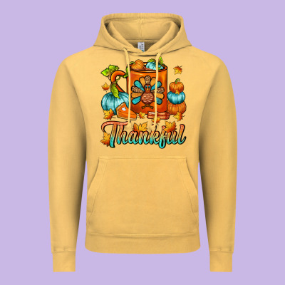 Thankful Thanksgiving Coffee Mug Vintage Hoodie Designed By Fadigitalartstudio