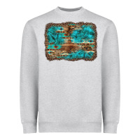 Heather Grey western turquoise stone aztec tiger pattern background Heavyweight Sweatshirt - Artiststas