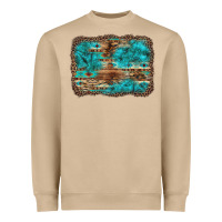 Mushroom western turquoise stone aztec tiger pattern background Heavyweight Sweatshirt - Artiststas