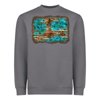 Storm western turquoise stone aztec tiger pattern background Heavyweight Sweatshirt - Artiststas