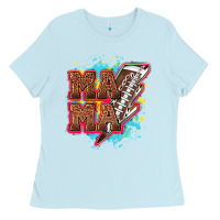 Mama Football Lightning Bolt Ladies Tee | Teevron